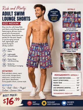 Rick & Morty Red and Blue Kids Shorts - Character Print